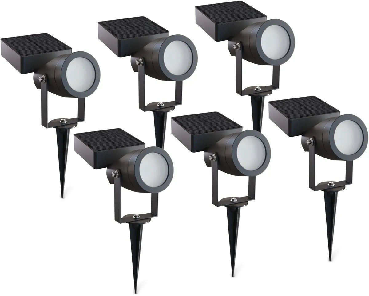 Calex Cesena Solar Spotlight 20 Lumen - 6 Stuks - Zwart