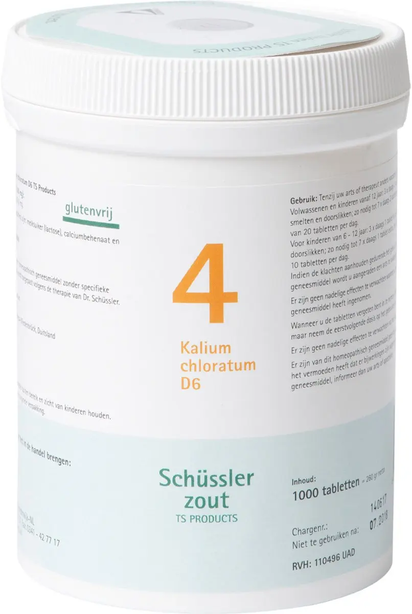 Pfluger Schüssler Zout nr 4 Kalium Chloratum D6