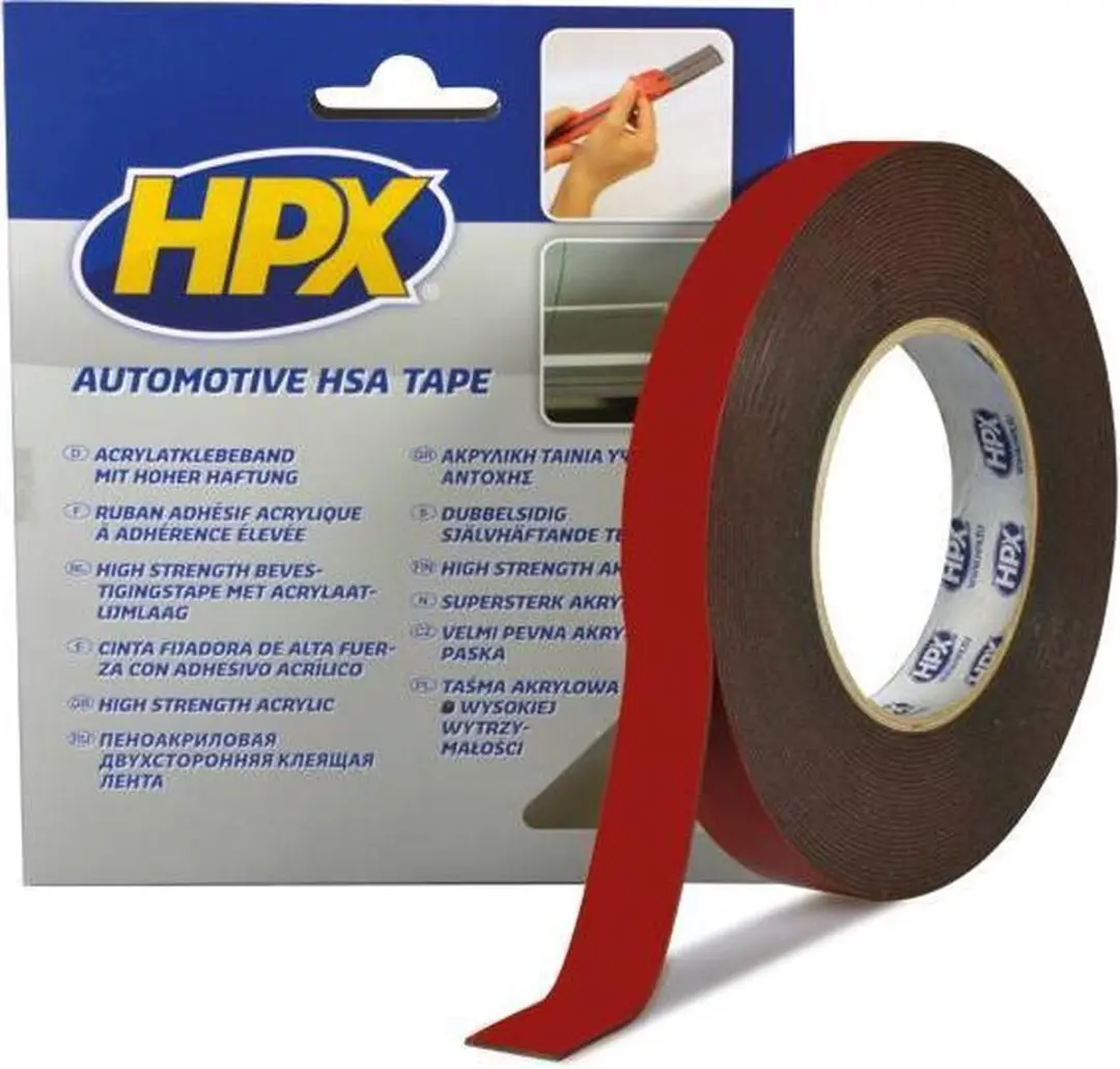 HPX HSA Bevestigingstape Antraciet 25mm x 10m