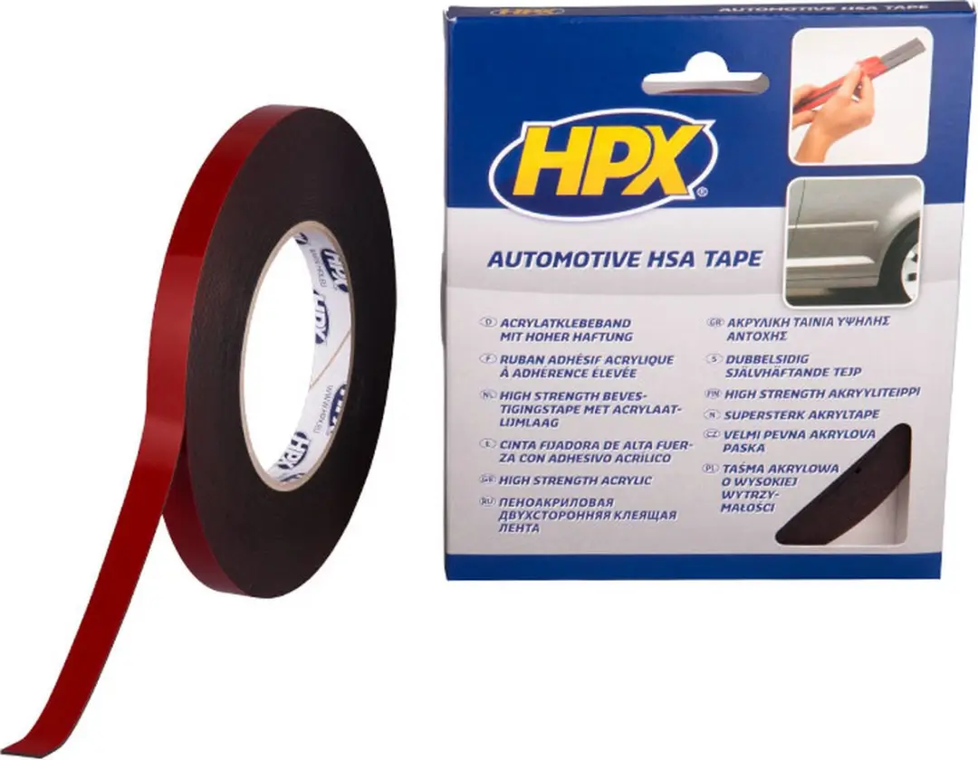 HPX HSA Bevestigingstape Antraciet 25mm x 10m
