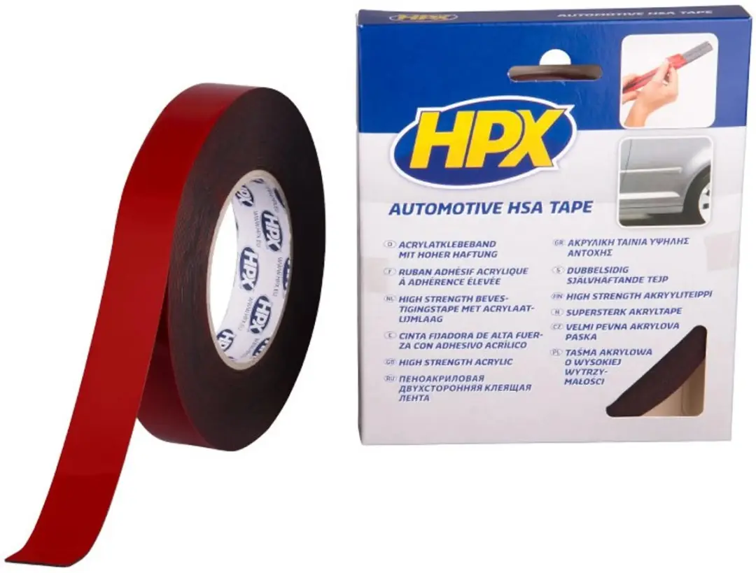 HPX HSA Bevestigingstape Antraciet 25mm x 10m