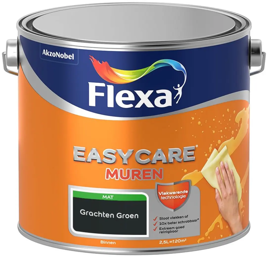 Flexa Easycare Muren Mengverf Grachten Groen 2,5L