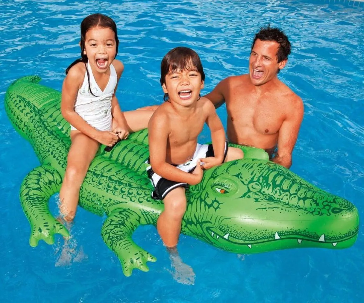 Intex Opblaasbare Krokodil Ride-on 168x86cm - Groen - afbeelding 2 van 4