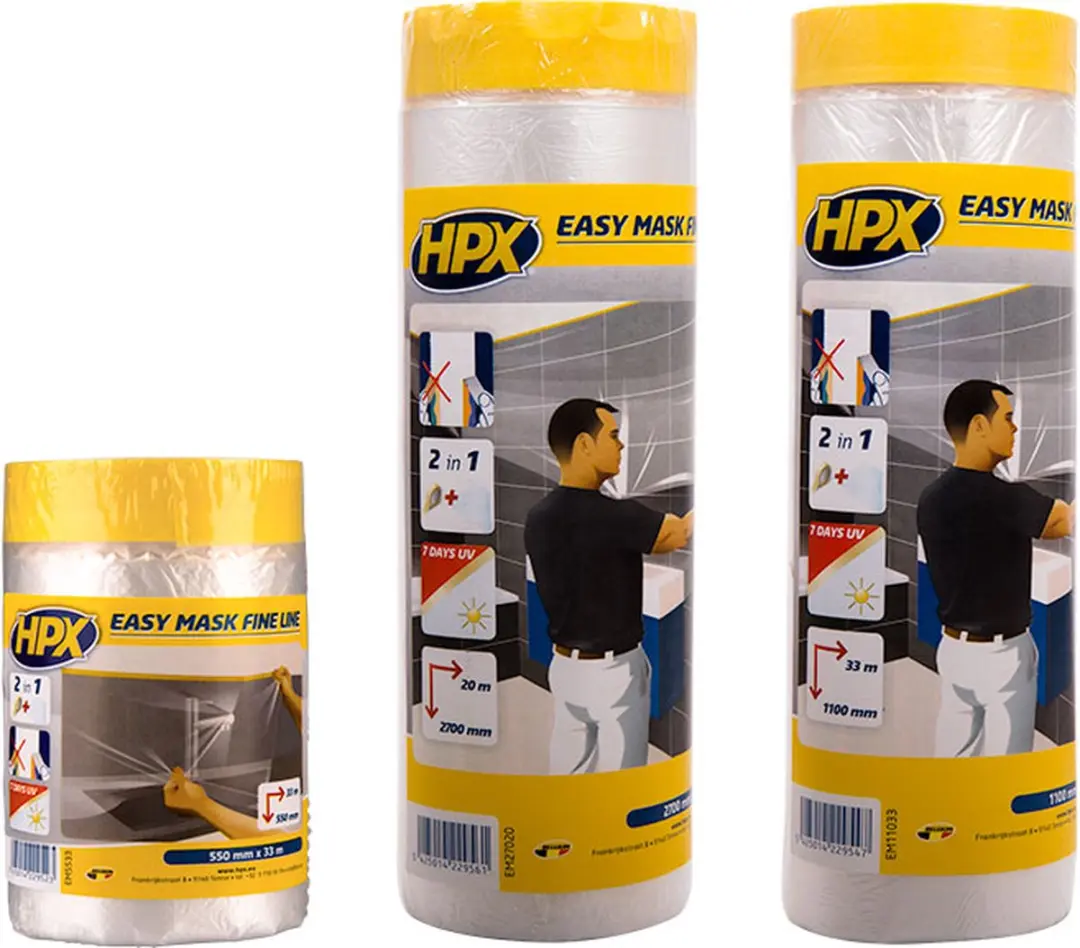 HPX Easy Mask Afdekfolie 55cm x 33m - Transparant
