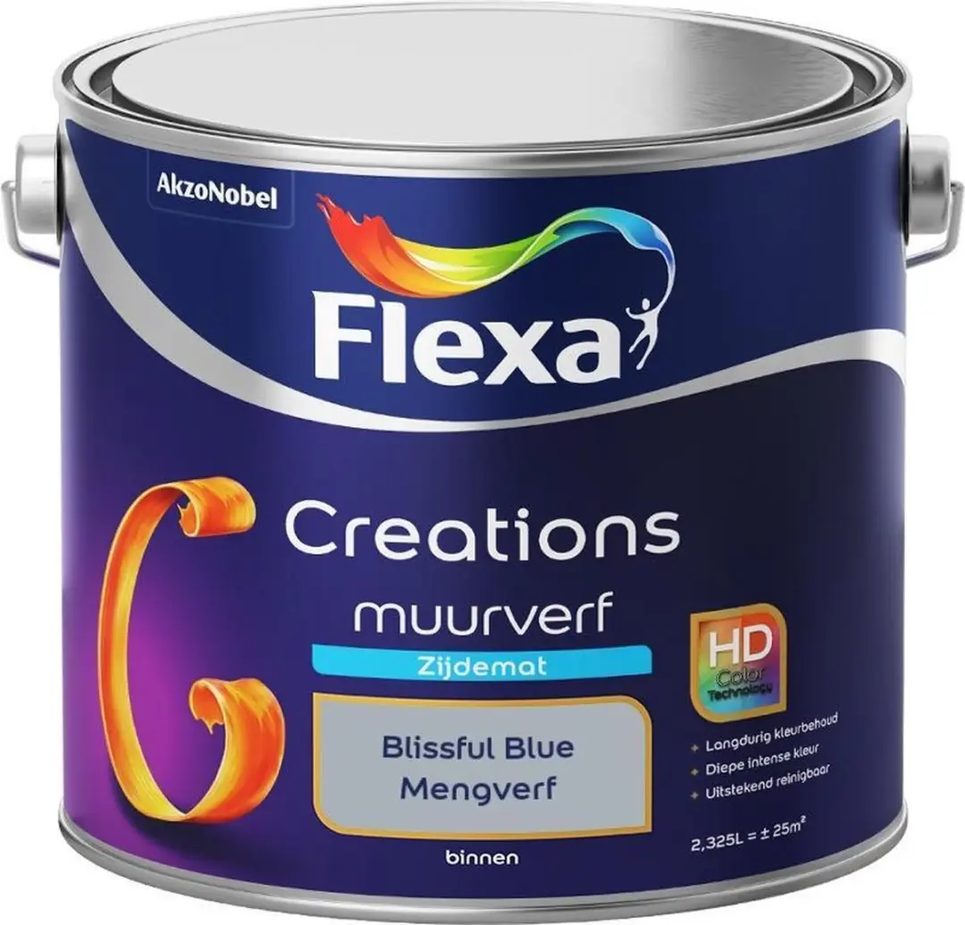 Flexa Creations Muurverf Zijdemat Blissful Blue 2,5L