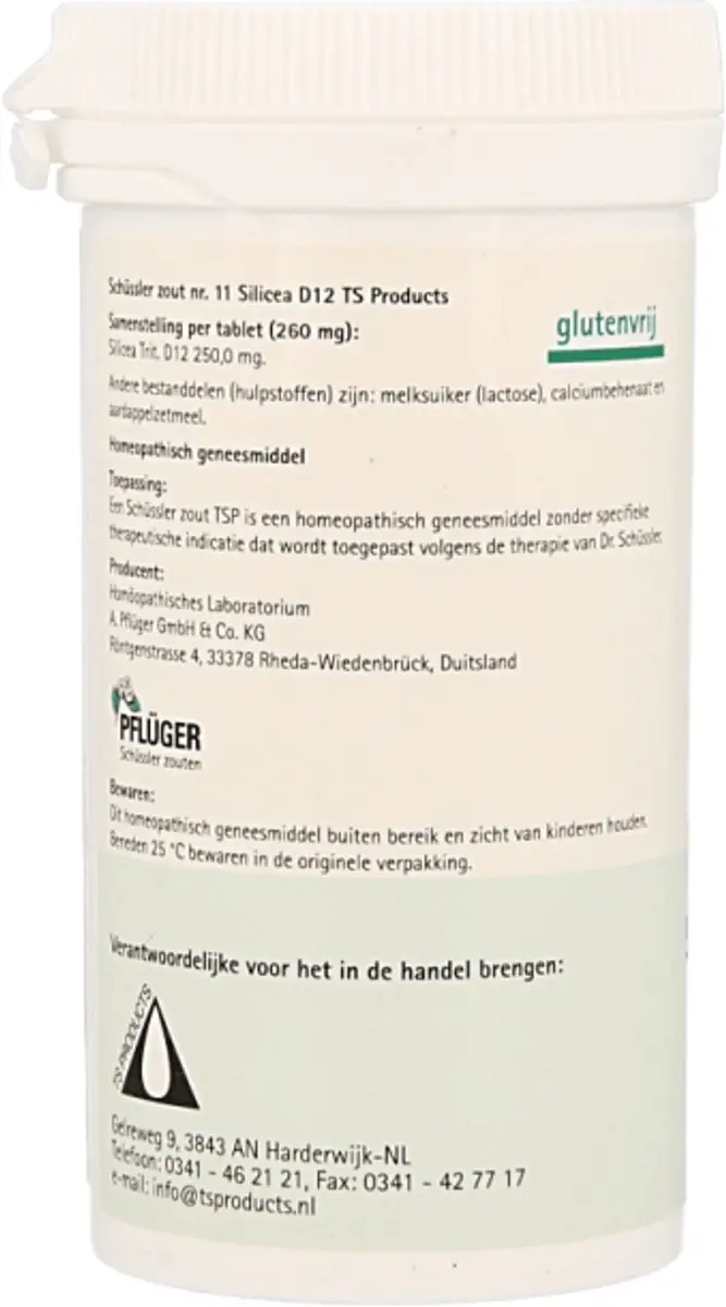Pfluger Schüssler Zout nr. 11 Silicea D12 - 400 Tabletten
