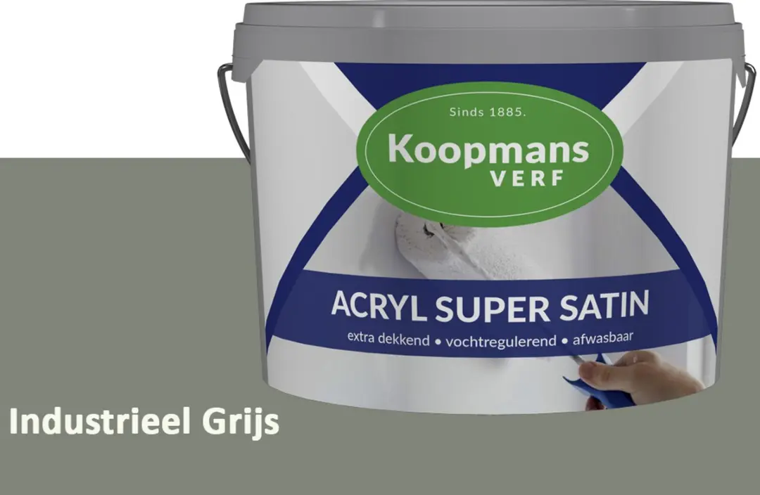 Koopmans Acryl Super Satin Industrieel Grijs Muurverf 2,5L
