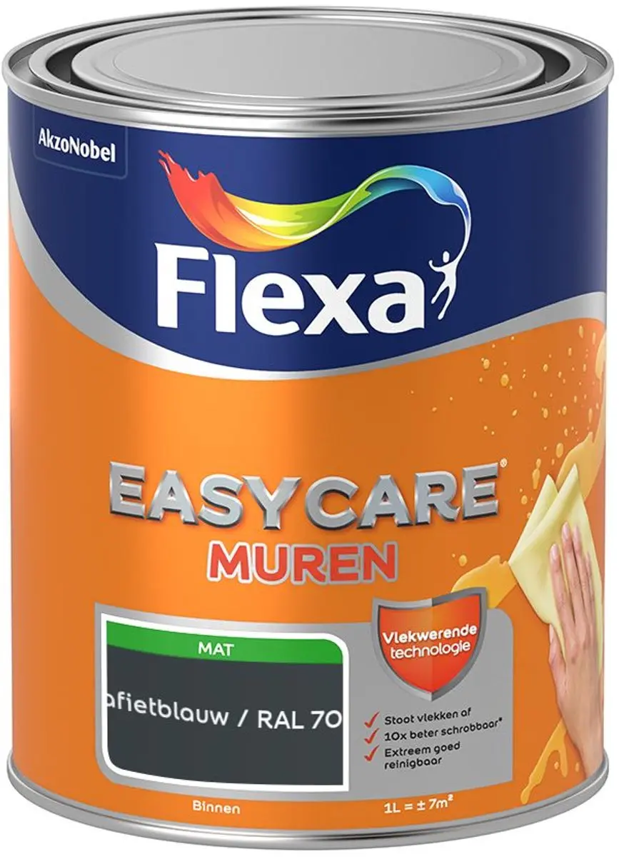 Flexa Easycare Muren Grafietblauw Mengverf 1L