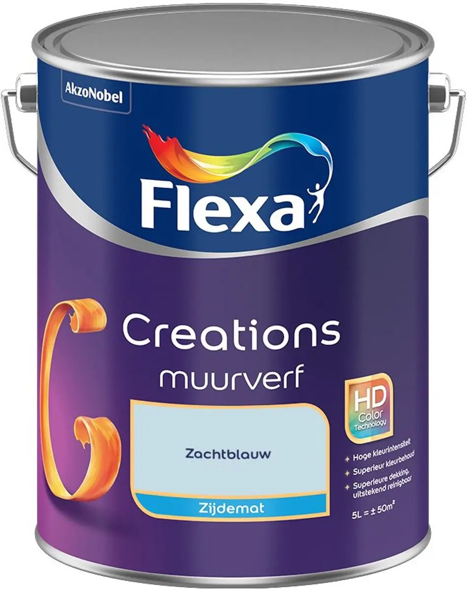 Flexa Creations Muurverf Zijdemat Zachtblauw 5L