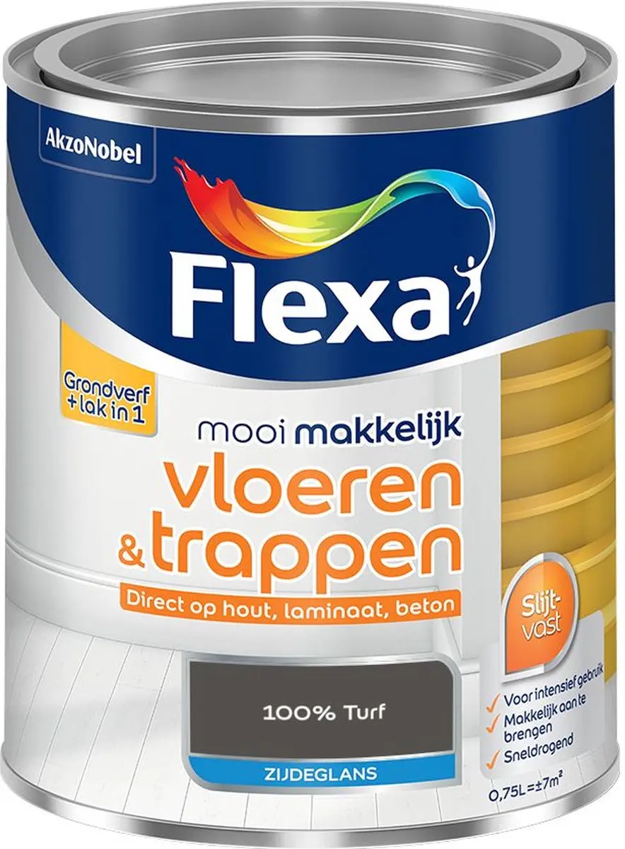 Flexa Mengverf Zijdeglans 100% Turf 750ml