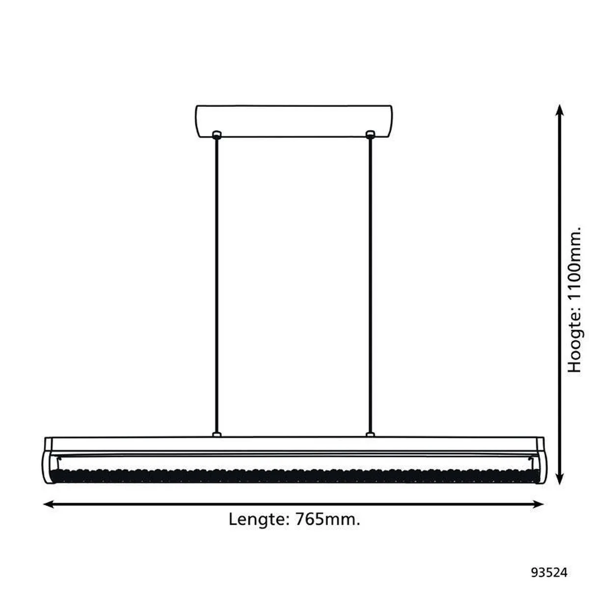 Eglo Trevelo Hanglamp LED 765mm - Chroom/Wit - afbeelding 3 van 3