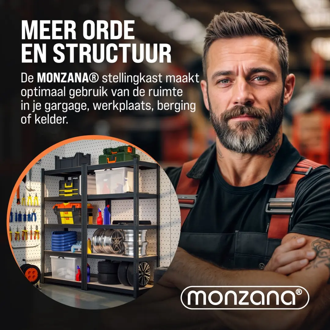 Monzana Opbergrek Metaal 5 Planken 180x90x40cm - Zwart