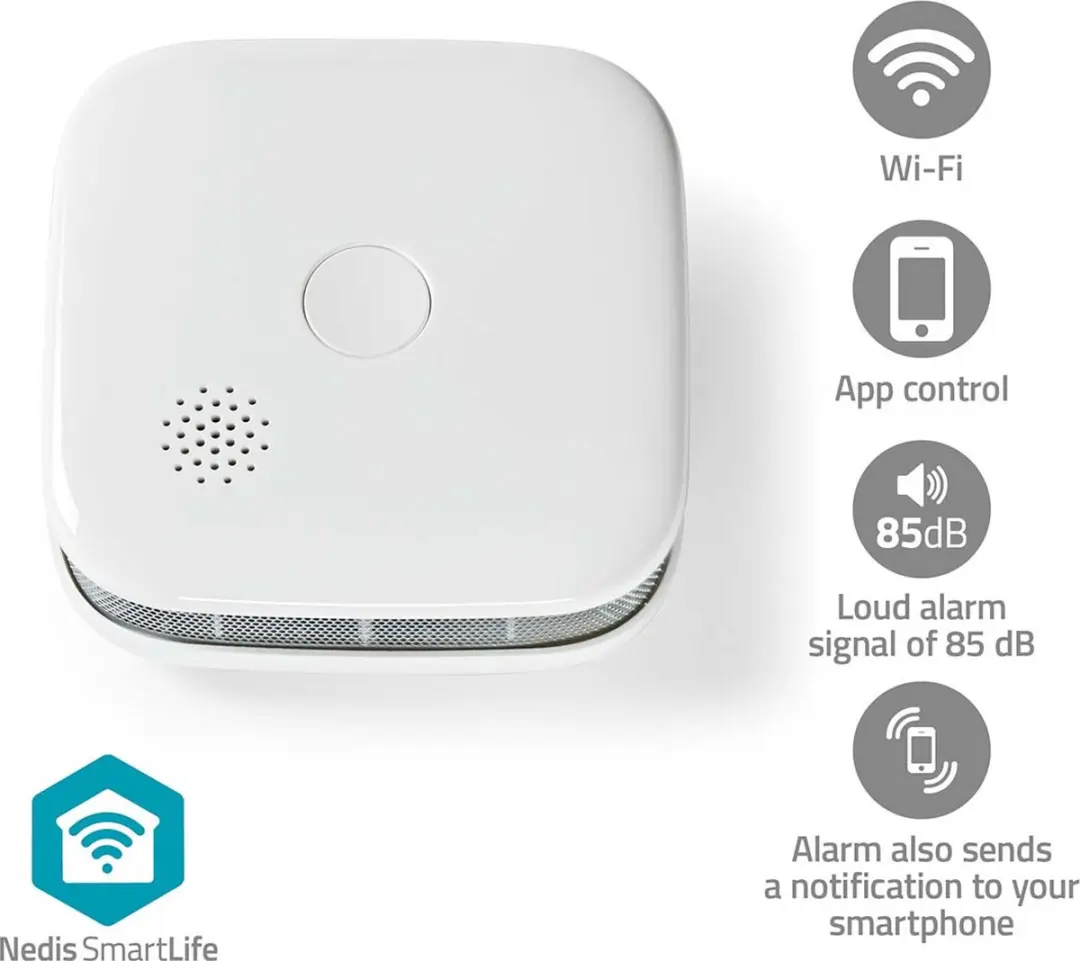 Nedis SmartLife Rookmelder 10 Jaar Sensor - 85dB Wit