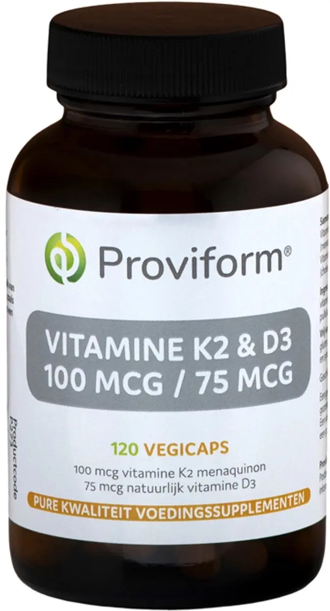 Proviform Vitamine K2 100mcg & D3 75mcg 120 Vegetarische capsules