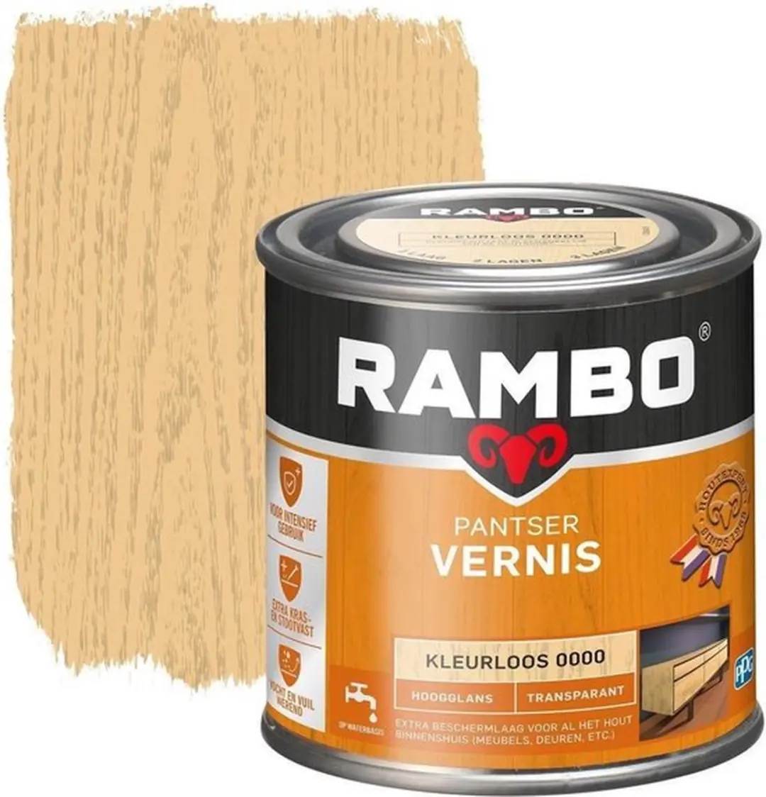 Rambo Pantser Vernis Acryl Transparant 0.25L