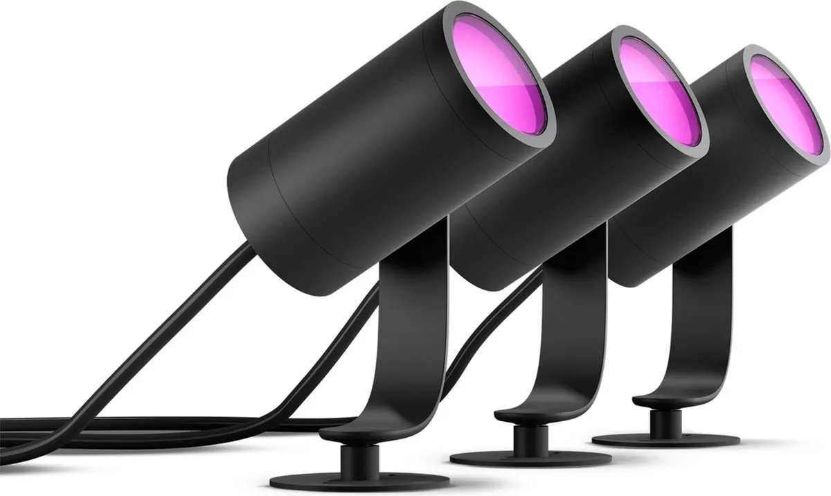 Philips Hue Lily Tuinspot - 3 Spots - Zwart - Multicolor