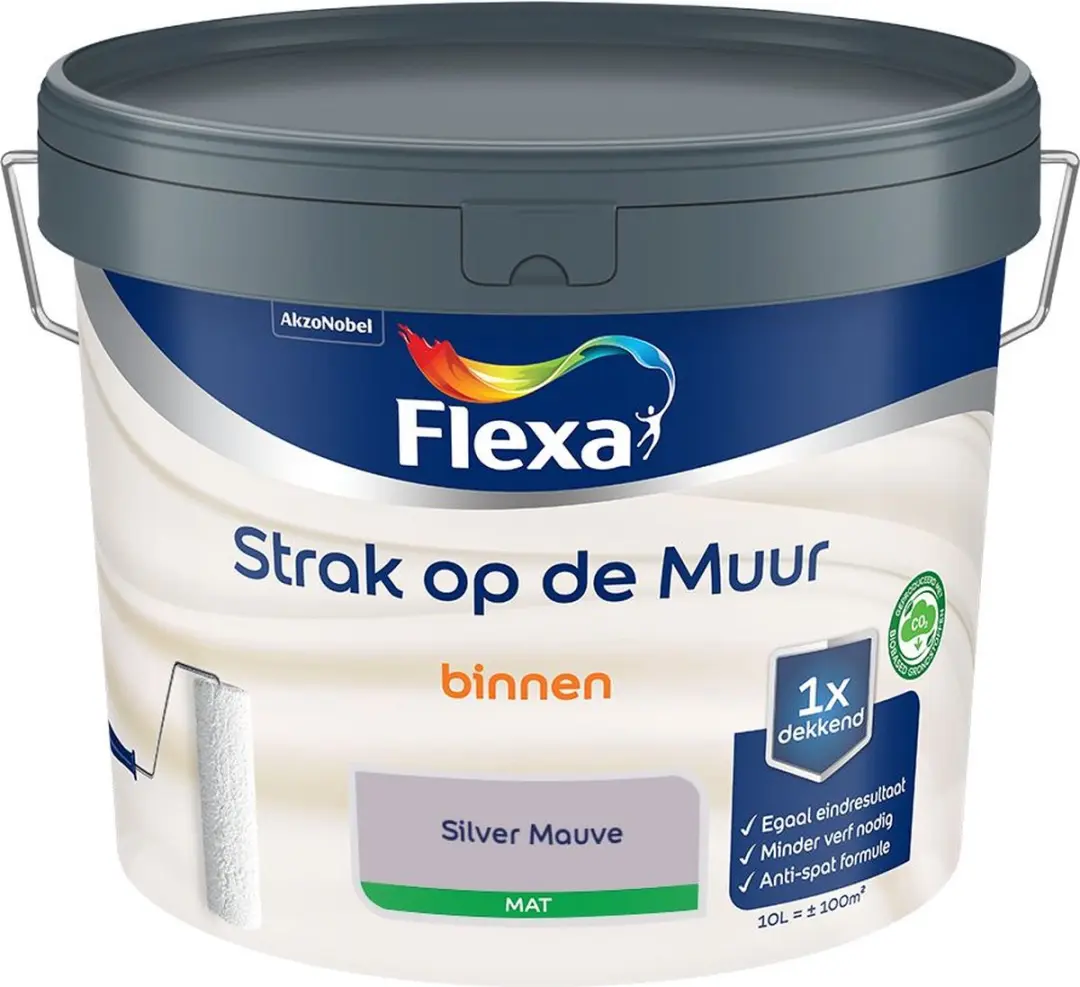 Flexa Strak Op De Muur Binnen Mat Silver Mauve Mengverf 10L