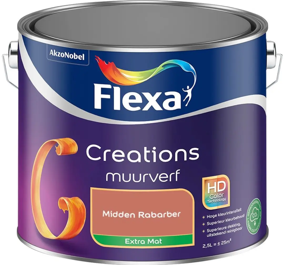 Flexa Creations Muurverf Extra Mat Midden Rabarber 2,5L