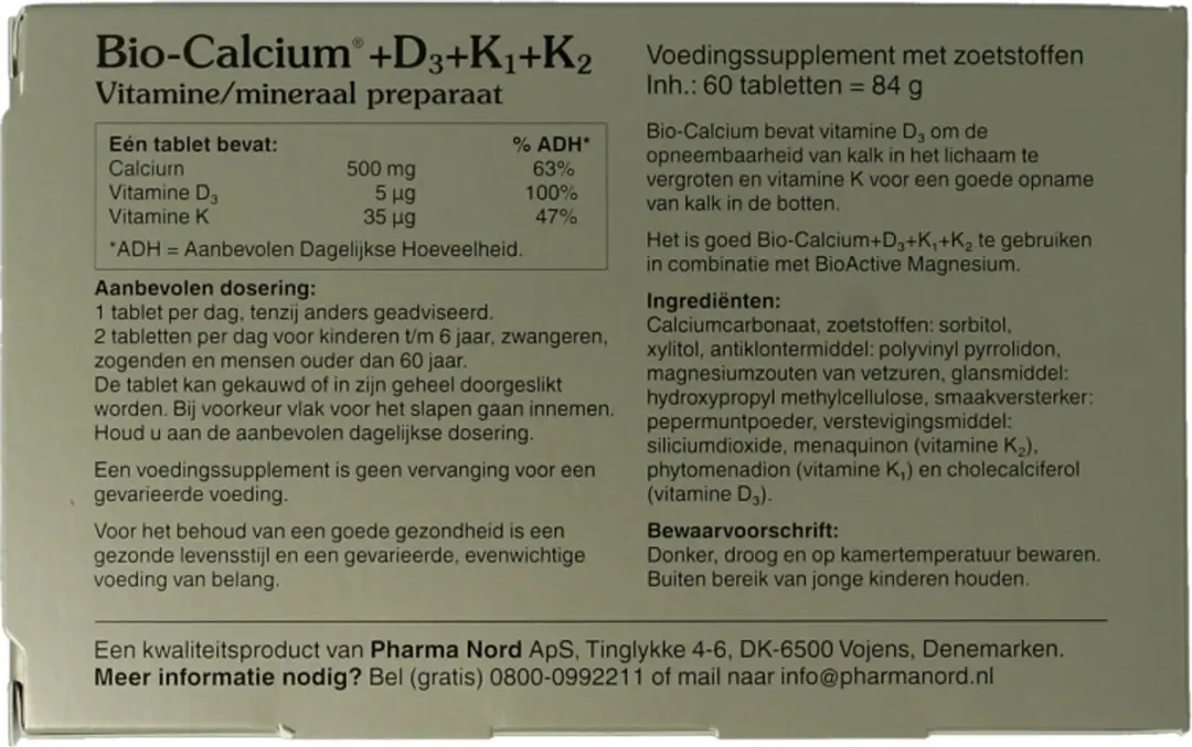 Pharma Nord - Bio Calcium + D3 + K1 +K2 - 60 Tabletten