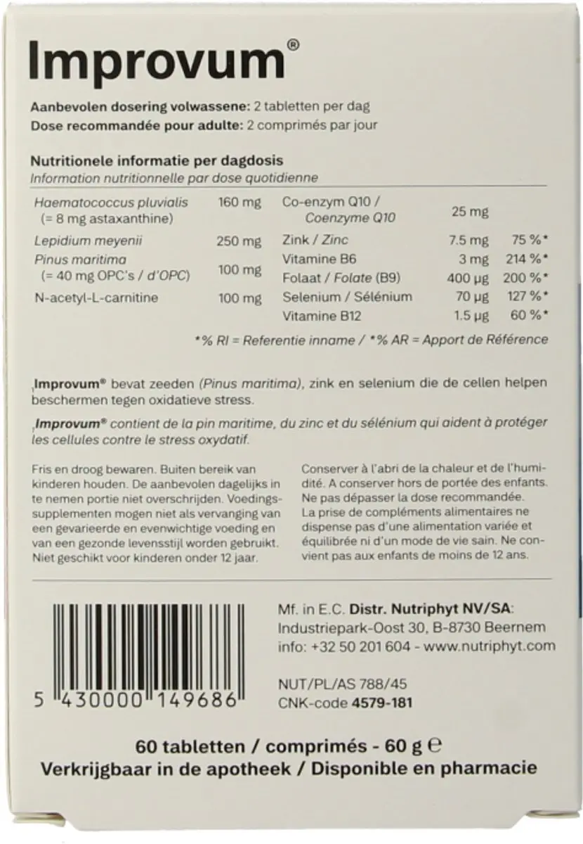 Nutriphyt Improvum 60 Tabletten