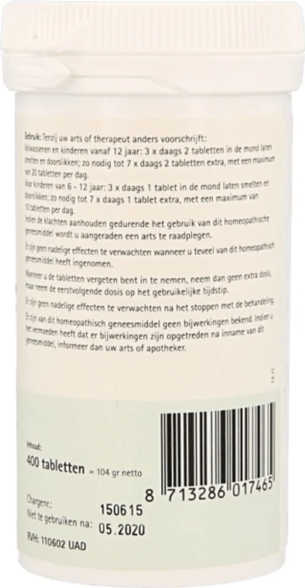Pfluger Schüssler Zout nr 17 Manganum Sulfuricum D6 - 400 tabletten