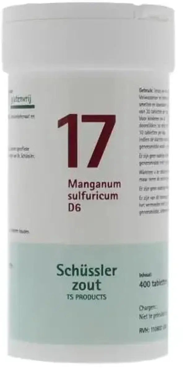 Pfluger Schüssler Zout nr 17 Manganum Sulfuricum D6 - 400 tabletten