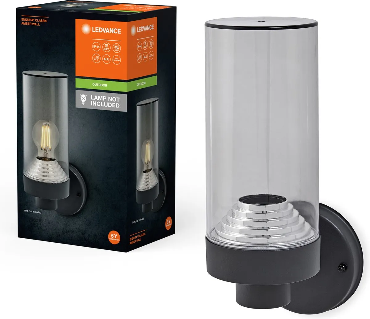 LEDVANCE Endura Classic Amber Wall Wandlamp - Grijs