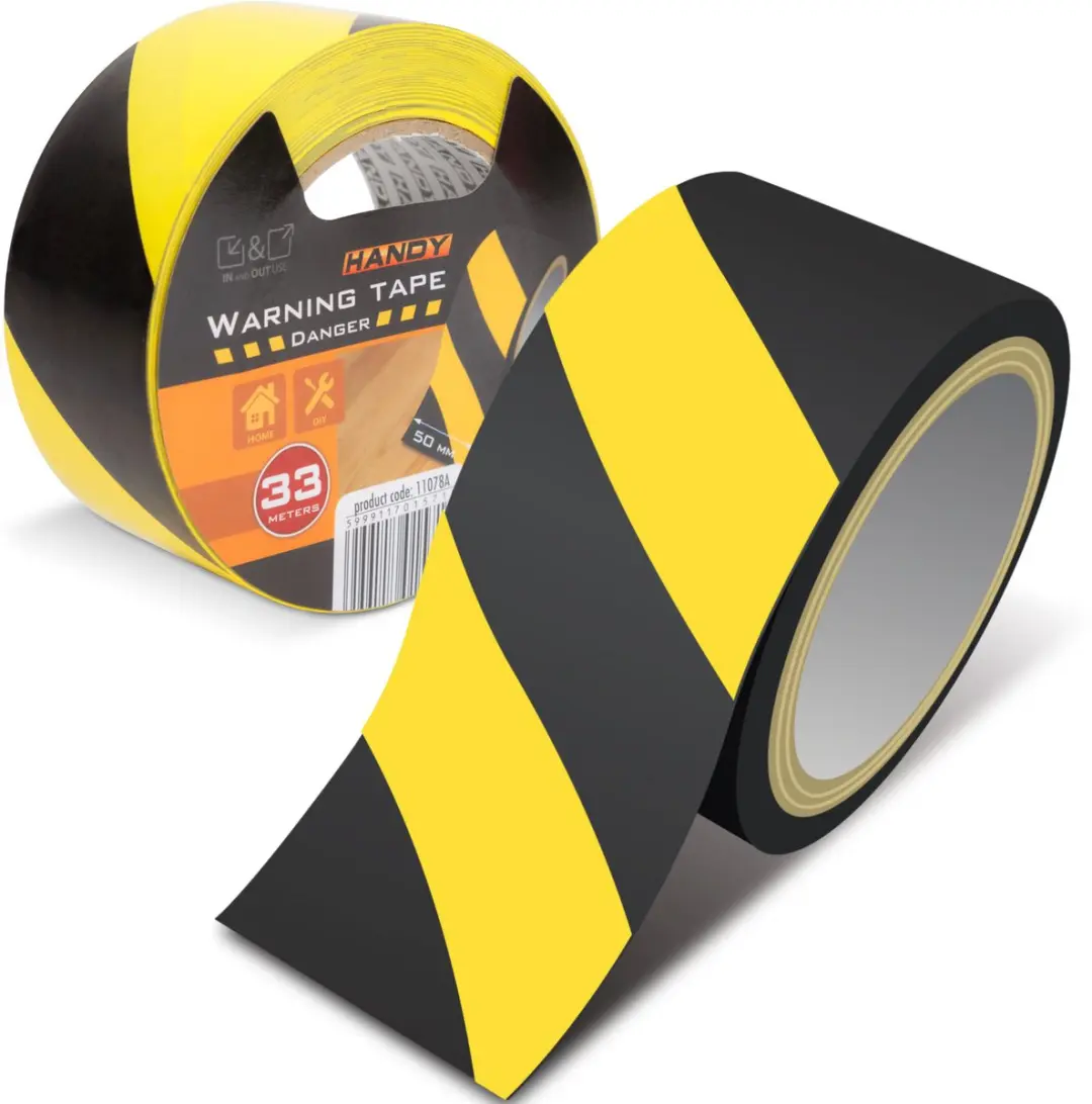 Handy Waarschuwingstape Zelfklevend 33m x 5cm - Zwart/Geel