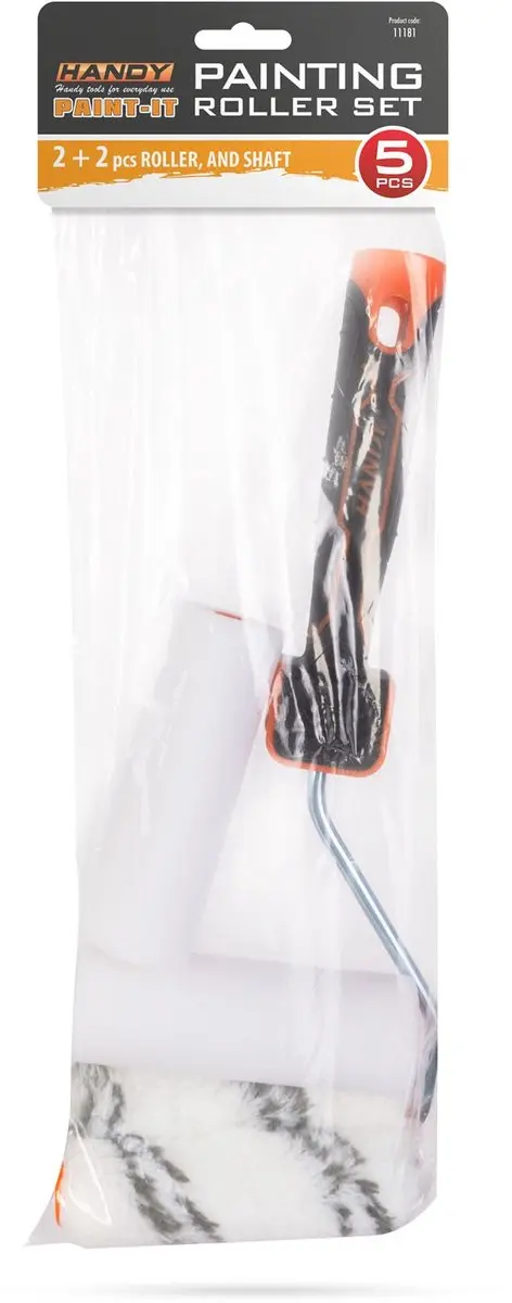 Handy Verfroller Set 5 Stuks - 2x Acryl + 2x Schuim + Beugel