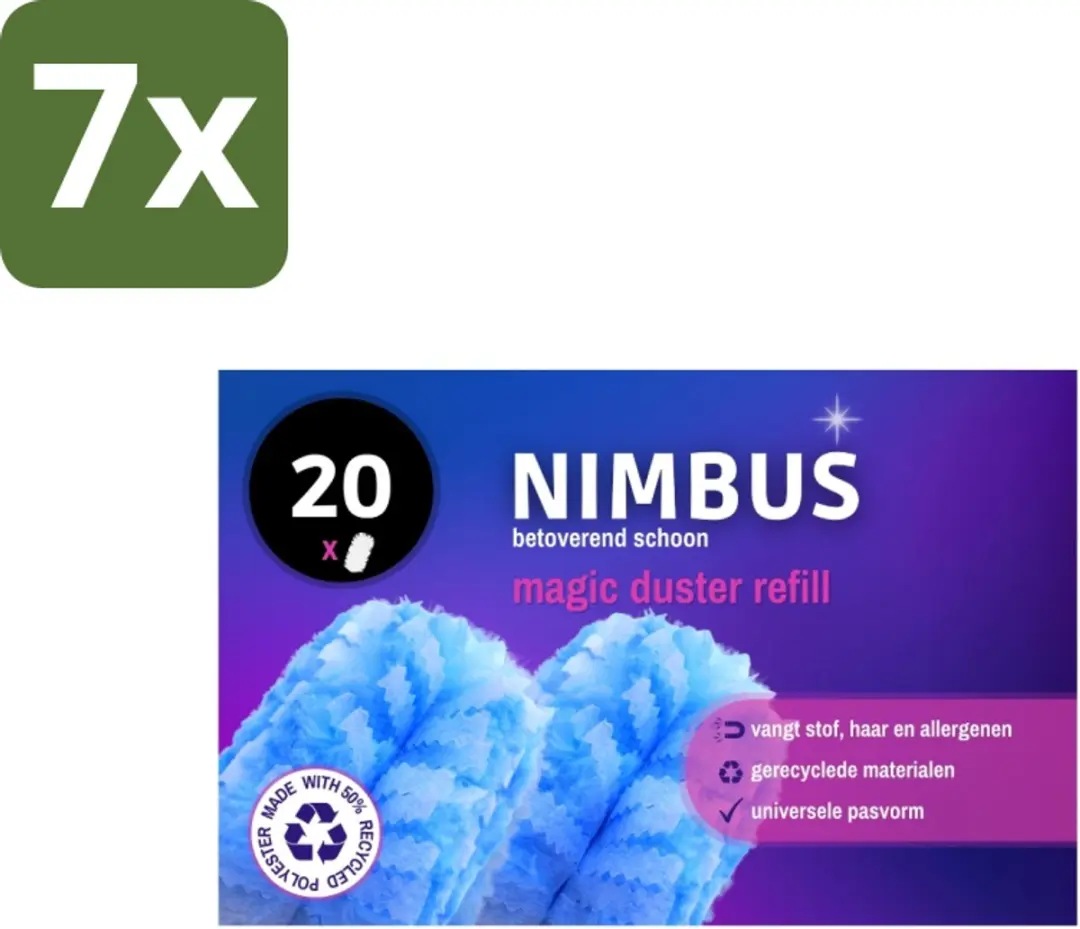 Nimbus Magic Duster Navulling 20 Stuks - Lichtblauw