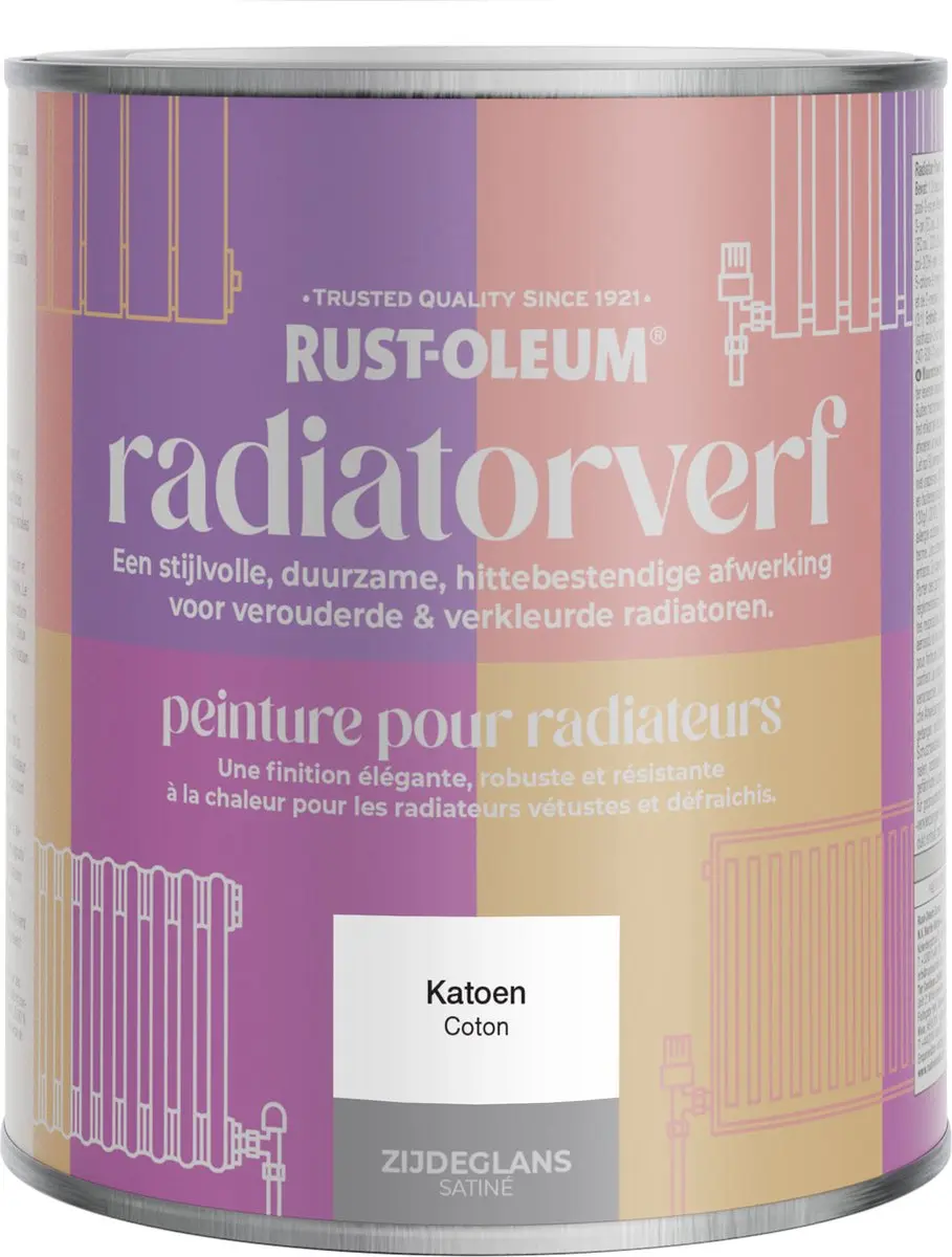 Rust-Oleum Wit Radiatorverf Zijdeglans 750ml - Katoen