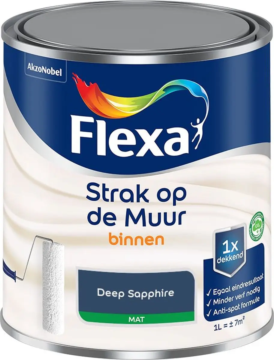 Flexa Strak Op De Muur Binnenmat Deep Sapphire Mengverf 1L