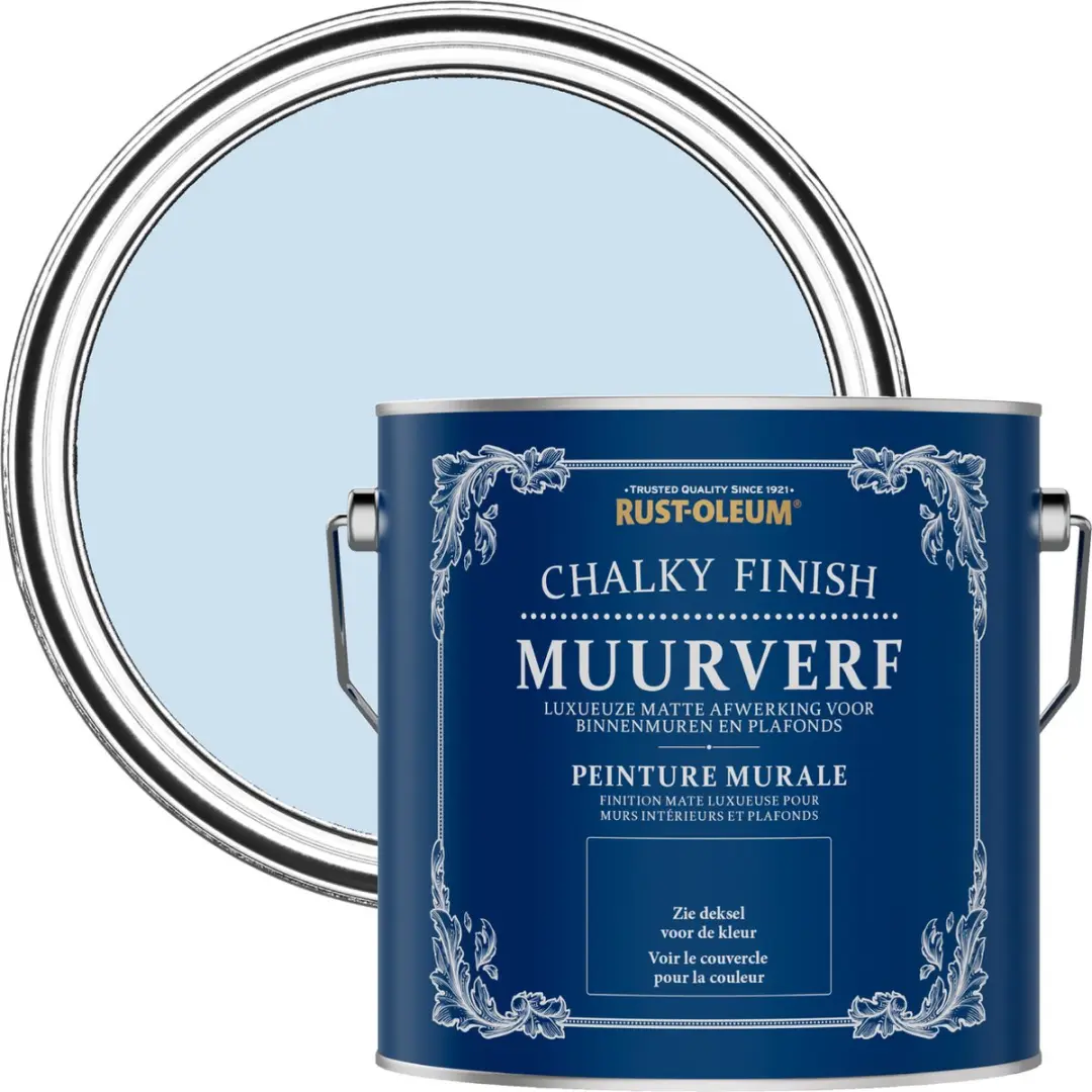 Rust-Oleum Poederblauw Chalky Finish Muurverf 2,5L