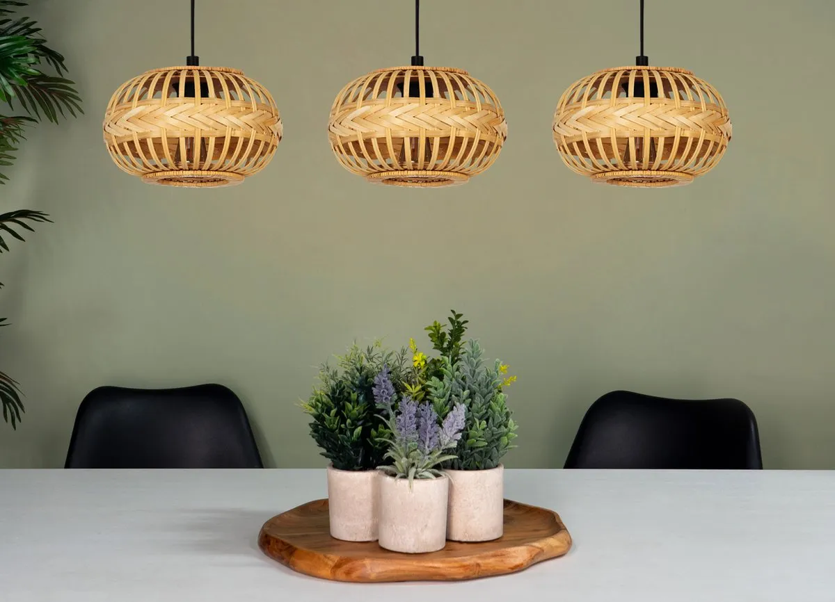 Eglo Amsfield 1 Hanglamp 96cm - Zwart/Hout - afbeelding 6 van 6
