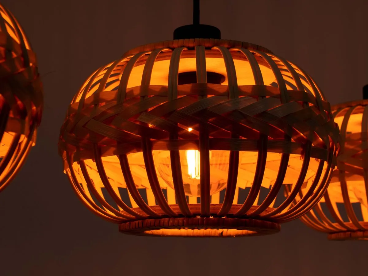 Eglo Amsfield 1 Hanglamp 96cm - Zwart/Hout
