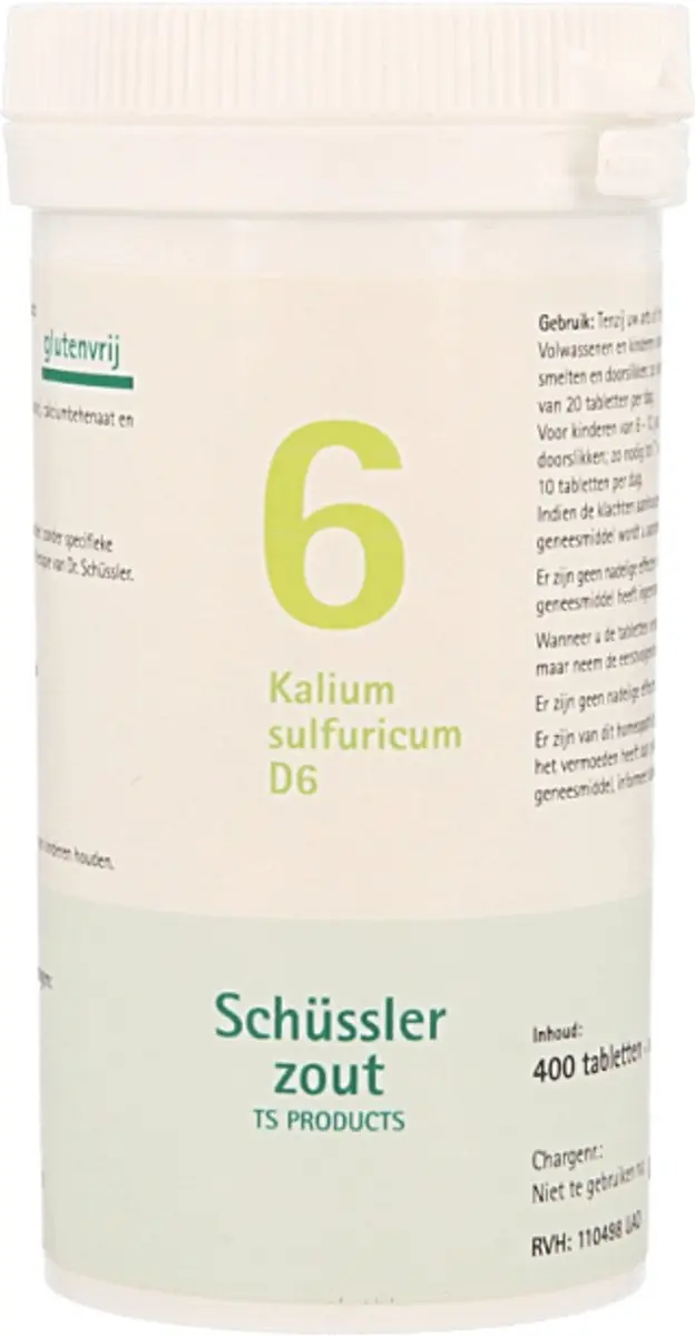 Pfluger Schüssler Zout nr 6 Kalium Sulfuricum D6 - 400 tabletten