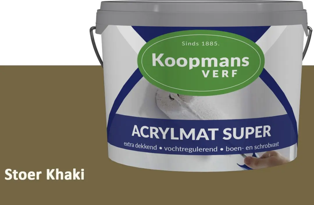 Koopmans Acrylmat Super Matte Muurverf Stoer Khaki 1L