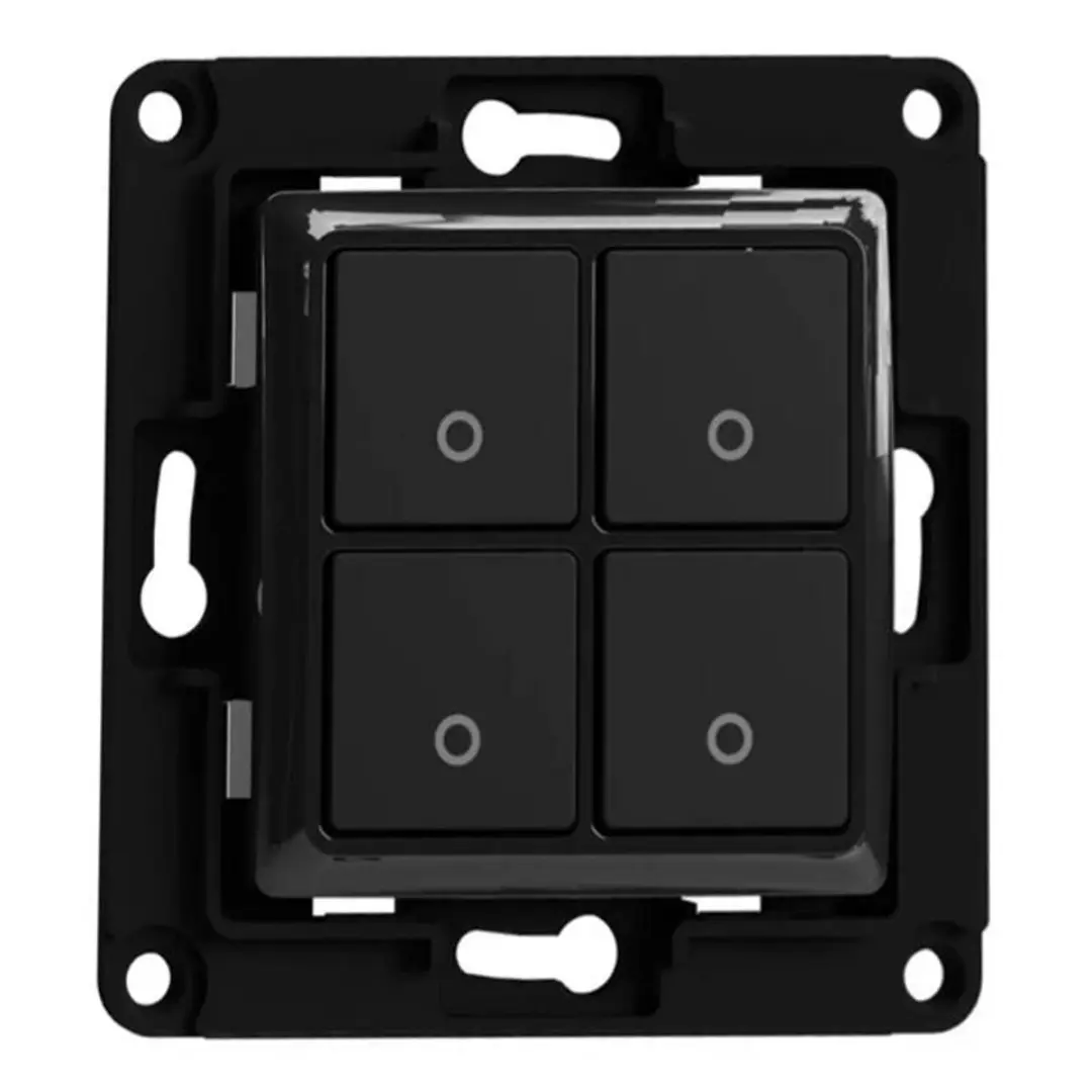 Shelly WS4 Black Smart Home Wandknop 4-voudig