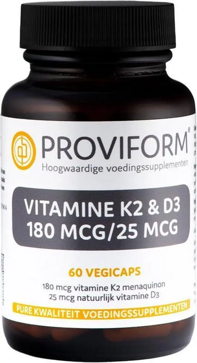 Proviform Vitamine K2 180mcg & D3 25mcg - 60 Vegetarische Capsules