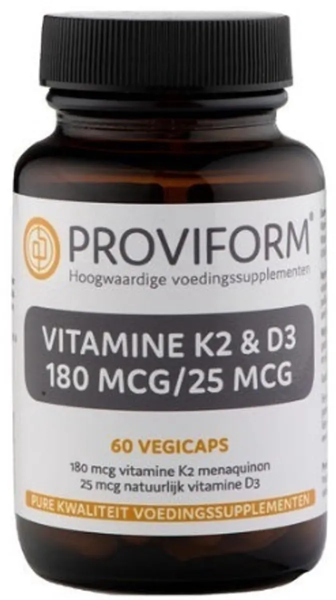 Proviform Vitamine K2 180mcg & D3 25mcg - 60 Vegetarische Capsules