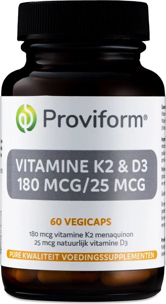 Proviform Vitamine K2 180mcg & D3 25mcg - 60 Vegetarische Capsules