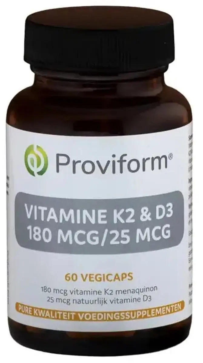 Proviform Vitamine K2 180mcg & D3 25mcg - 60 Vegetarische Capsules