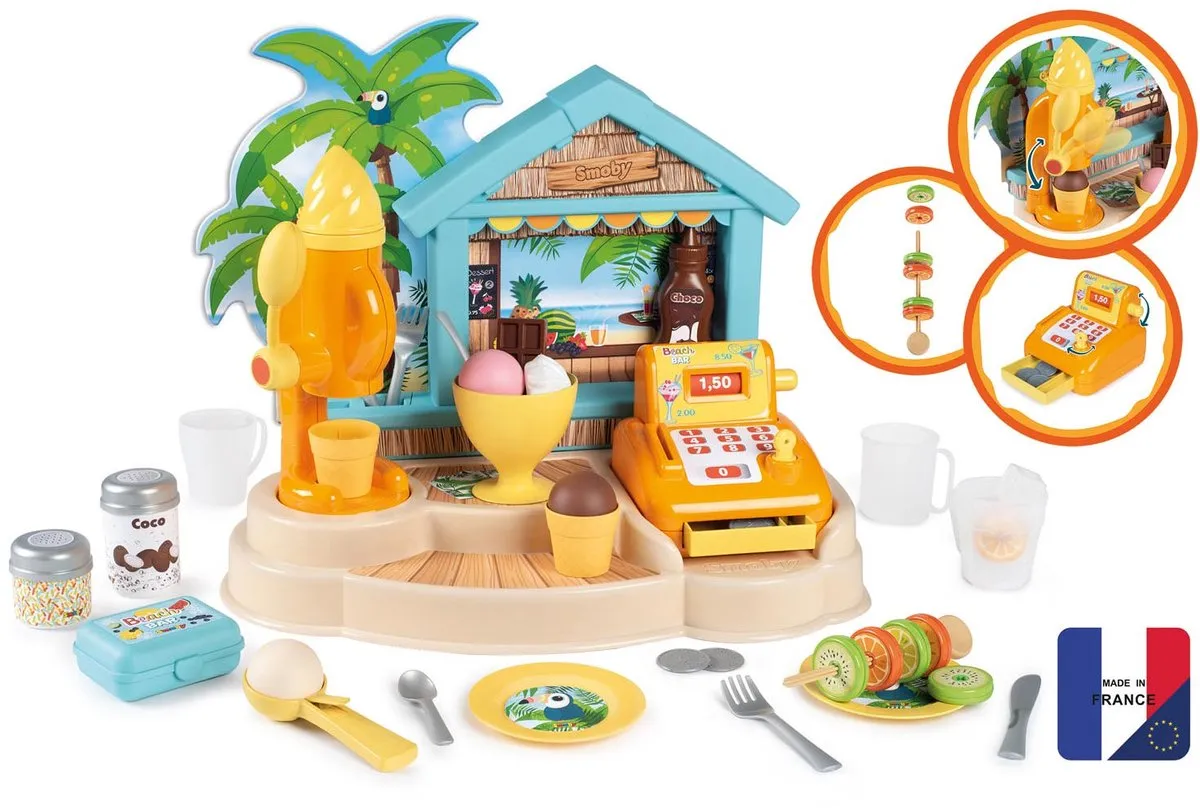 Smoby Beach Bar met IJsmachine en Kassa - Meerkleurig