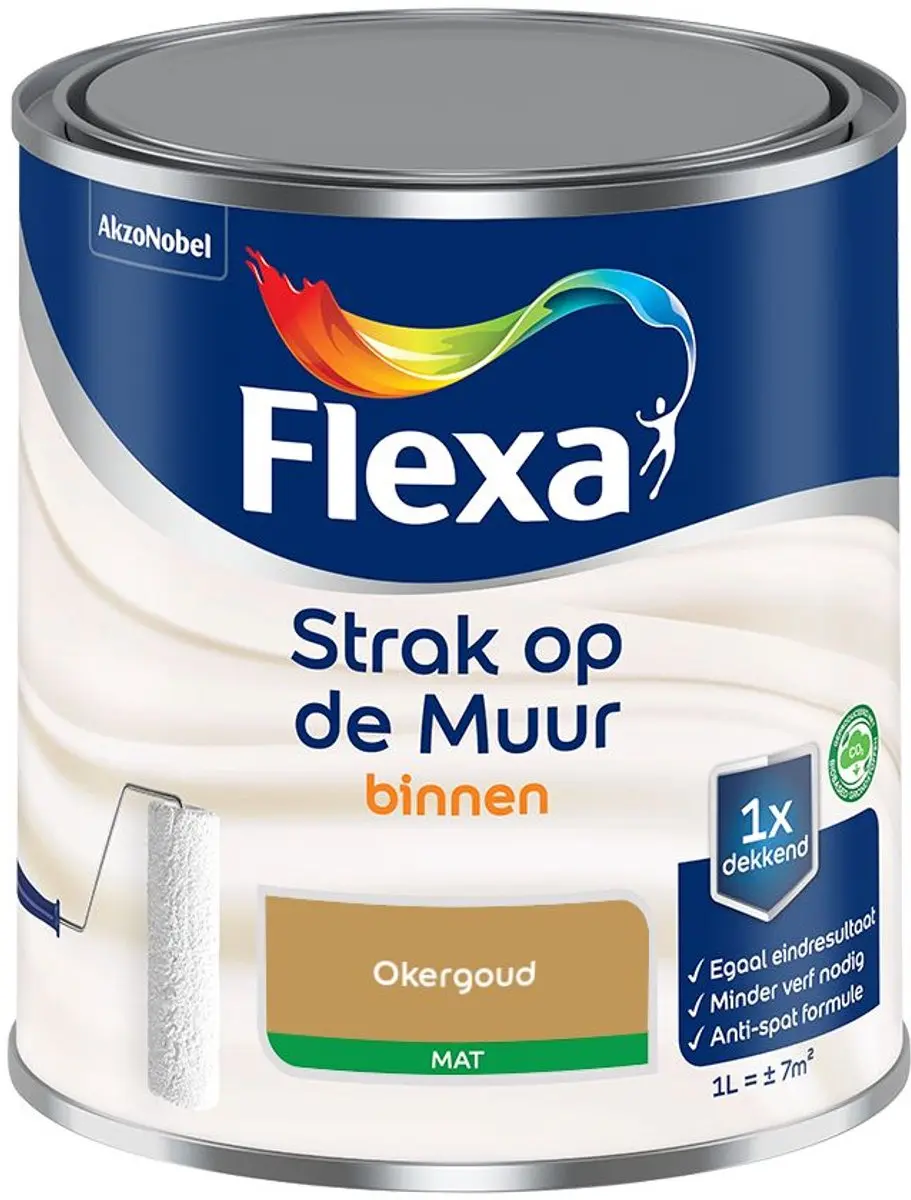 Flexa Strak Op De Muur Binnenmat Okergoud Mengverf 1L
