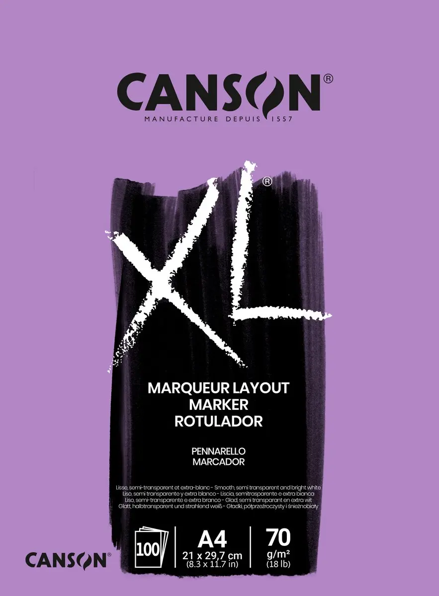Markerpapier canson xl marker 70gr a4 extra wit