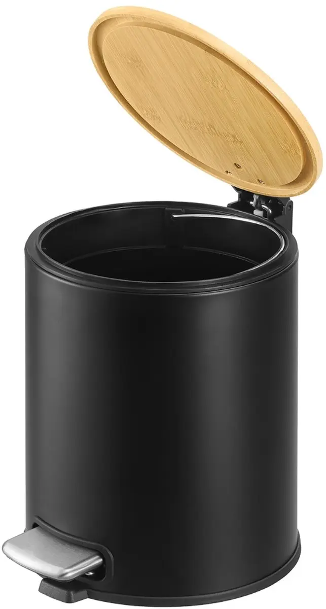 Songmics Badkamerafvalbak 6L - Zwart - afbeelding 2 van 6