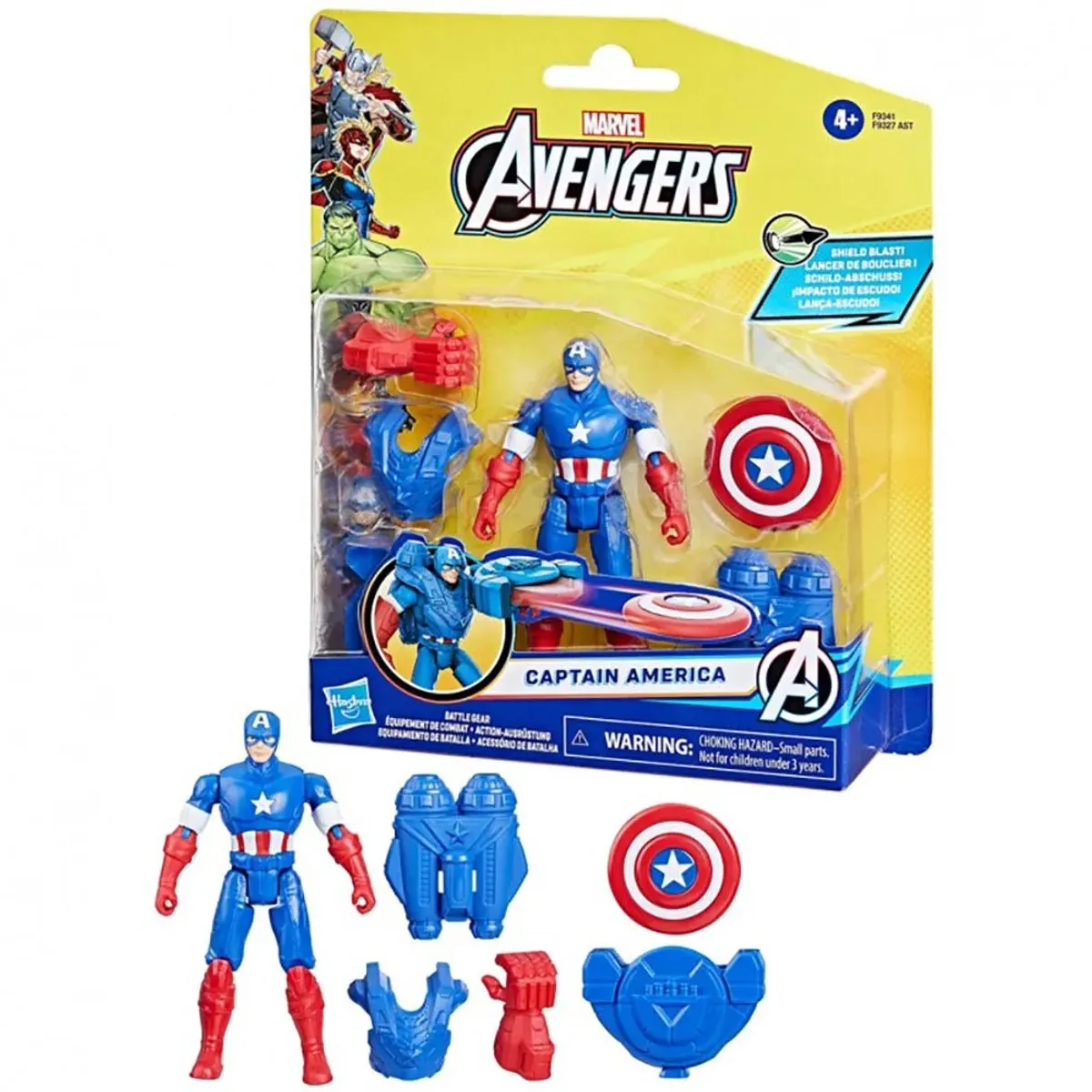 Hasbro Marvel Avengers Captain America Figuur - Multicolor - afbeelding 6 van 6
