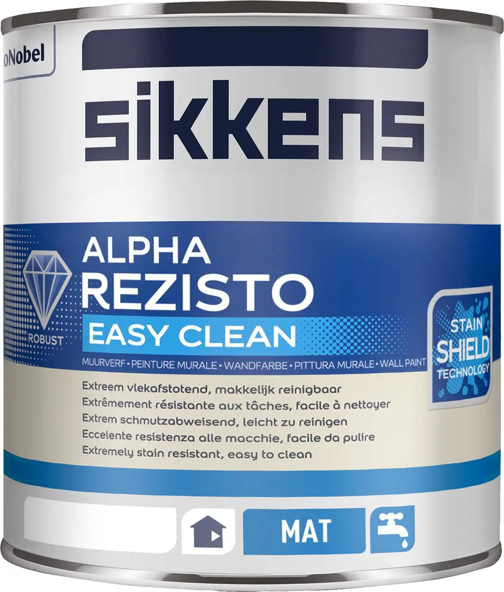 Sikkens Alpha Rezisto Easy Clean Mat Afwerkingslaag 1L