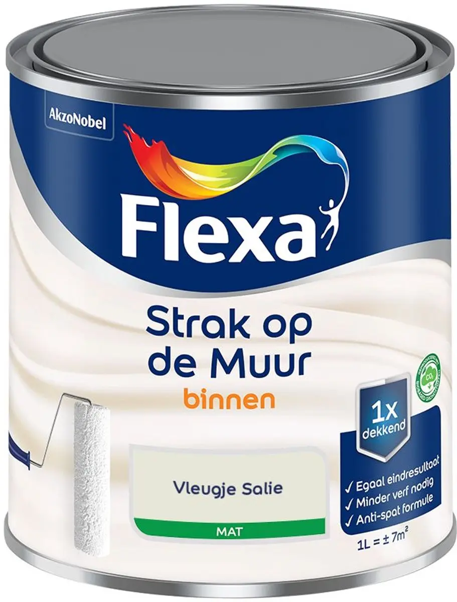 Flexa Strak Op De Muur Binnen Mat Vleugje Salie Mengverf 1L