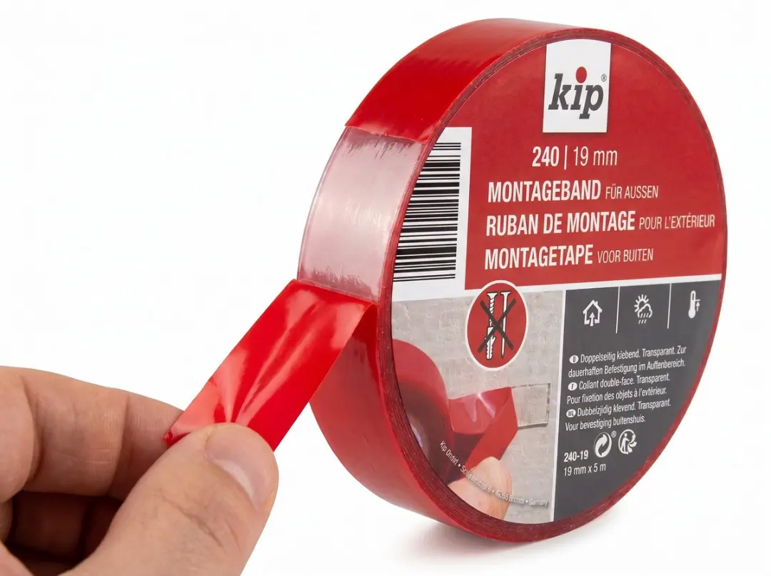 Kip Montagetape Buiten 19mmx5m - Transparant
